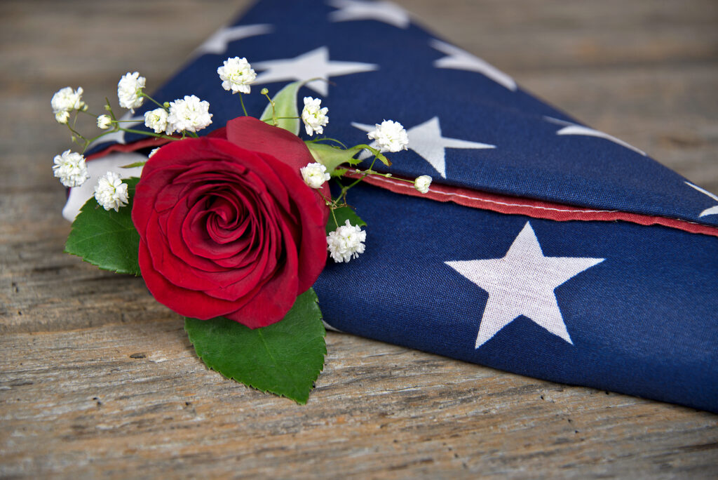 Committal service at a Texas veterans cemetery
